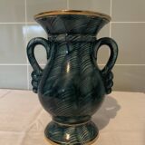 Ceramic vase with handles and gilding