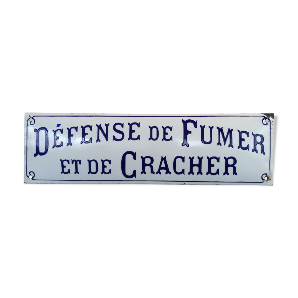 Plaque émaillée "DÉFENSE D'AFFICHER" – 9x45 Cm, Fait Main, 10 Ans De Garantie
