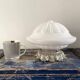 Art Deco ceiling lamp in white opaline