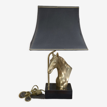 Table or bedside lamp vintage horse in brass 1970