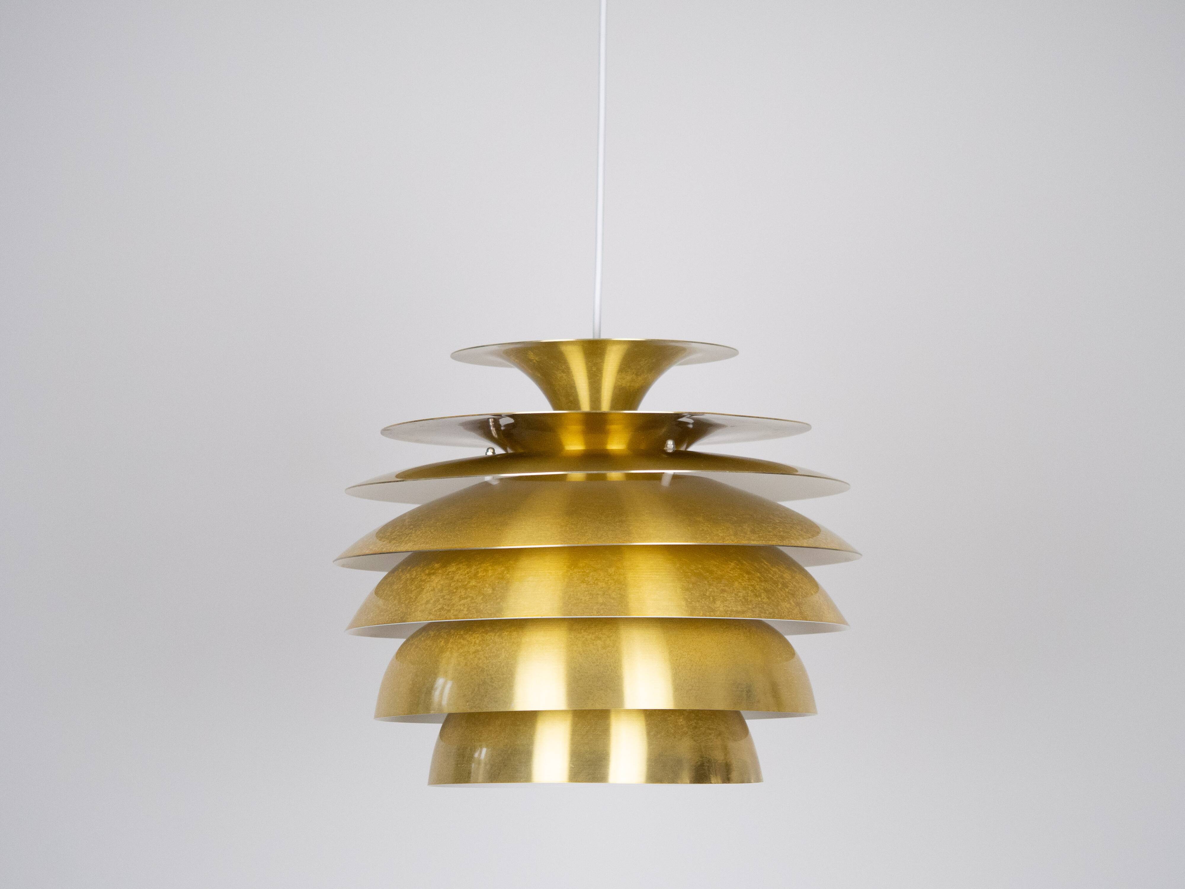 Lampe suspendue vintage danoise Barcelona par Bent Karlby, Lyfa, années 1960.