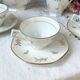 Vintage tea/coffee set in white porcelain with Limoges gold trim