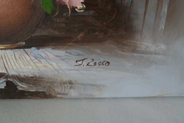 Tableau huile bouquet de fleurs