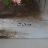 Tableau huile bouquet de fleurs