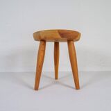 Modern Scandinavian Sculptural Stool in Pine, Sweden, 1970s