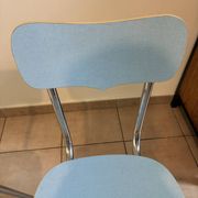 Pair of vintage sky blue Formica chairs – 1950s/60s Peugeot