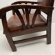 Colonial armchair in teak and leather
