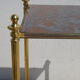 Pair of bedside tables in gilded brass and glass, midcentury