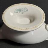 White iron earth sauce boat from Creil and Montereau, late 19th century