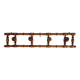 Vintage wooden wall coat rack with 4 swivel hooks from 1920