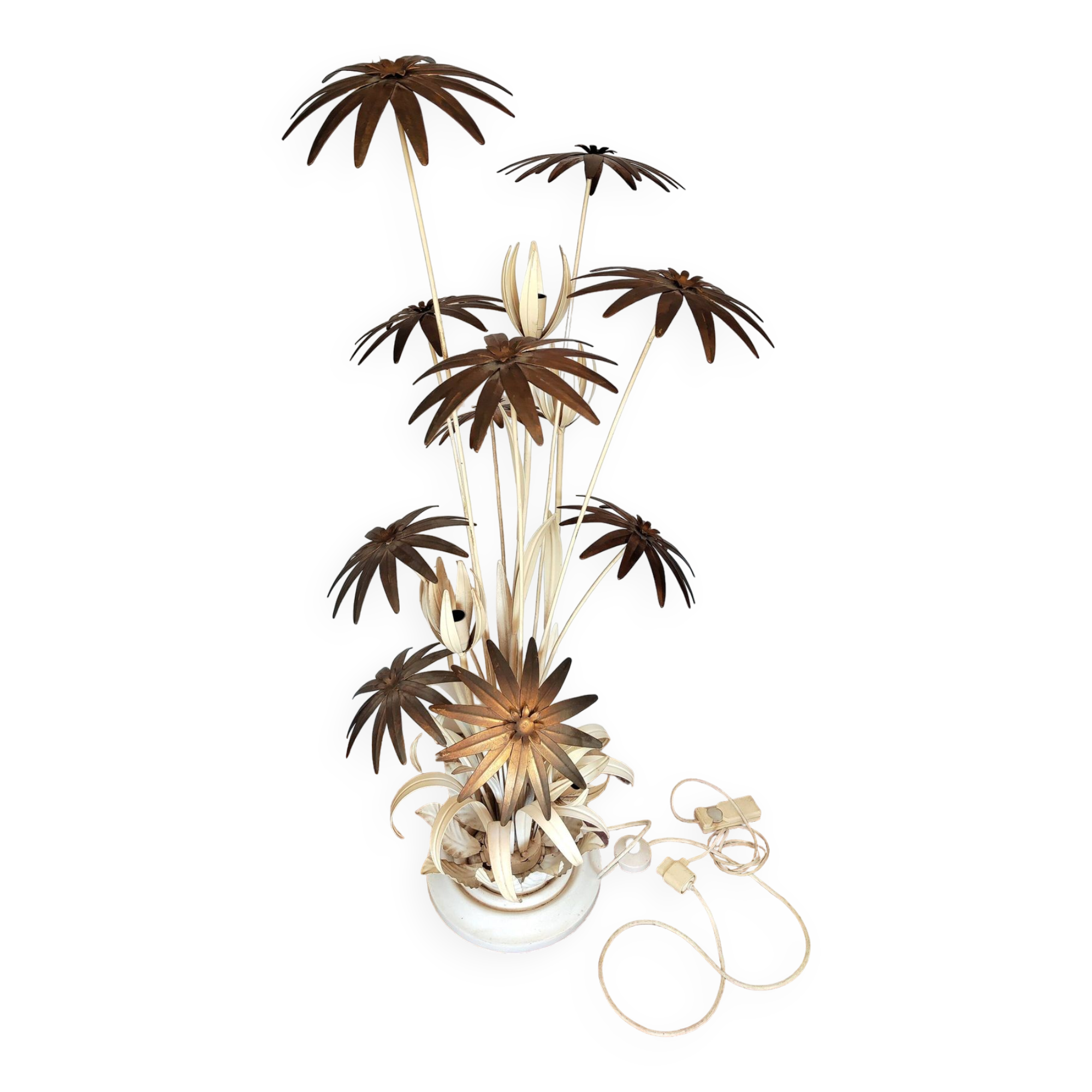 Vintage flower floor lamp by Hans Kogl 1970s