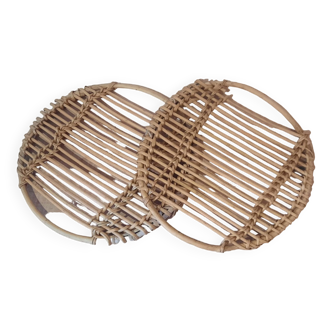 Wicker rattan pencil tray