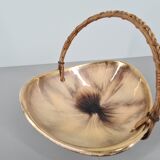 Iridescent ceramic cup or basket / signed / 50s / mid-century / vintage / xxth century