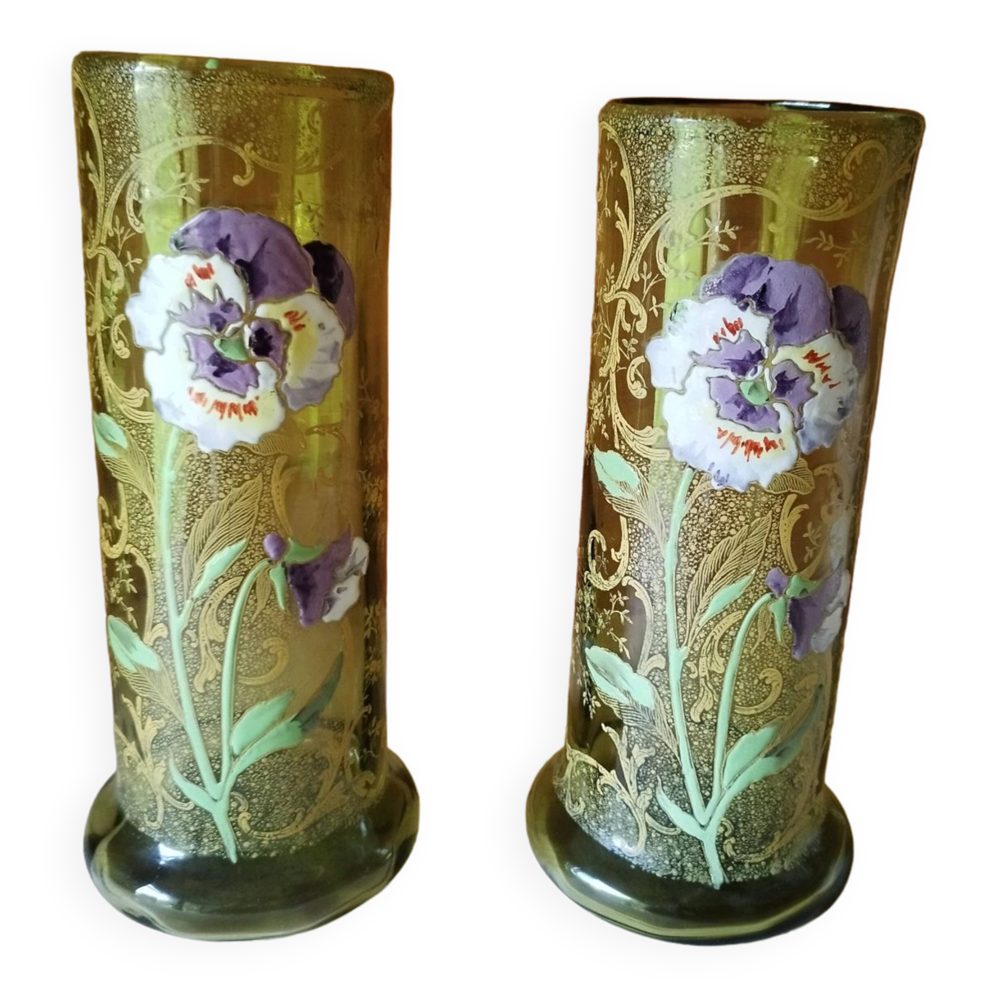 Lot of enameled vases