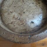 Antique 19th Century Large English Elm Wooden Straight Sided Dairy Wash Bow