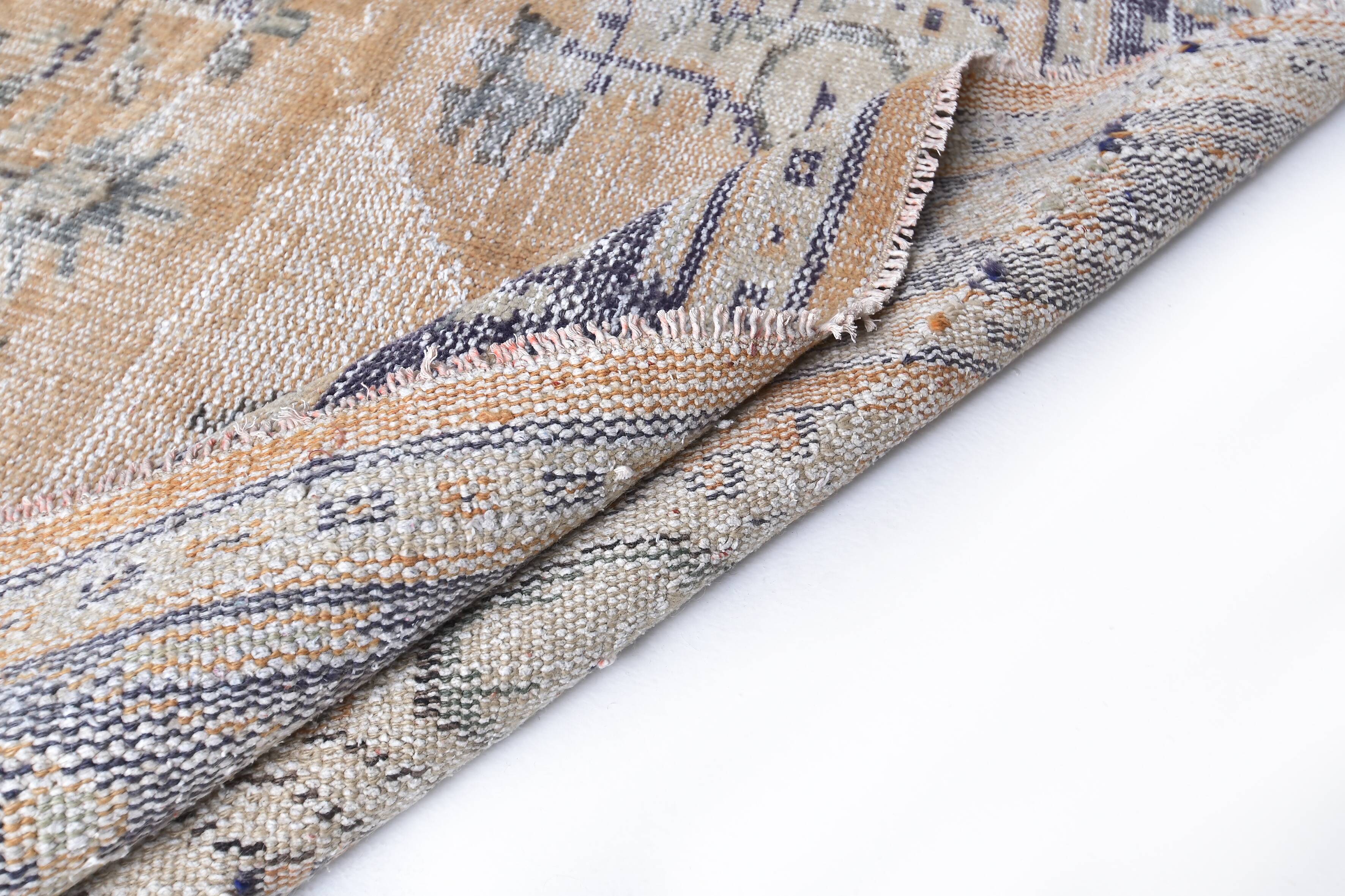 Tapis vintage en laine 270 x 165 cm, beige bleu, tapis turc vintage en laine