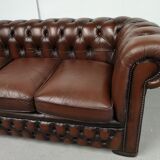 Vintage brown leather chesterfield sofa