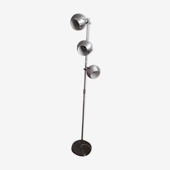 Lampadaire eyeball aluminor 3 boules alu 1970