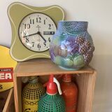 Ceramic pitcher salins france barbotine vintage retro