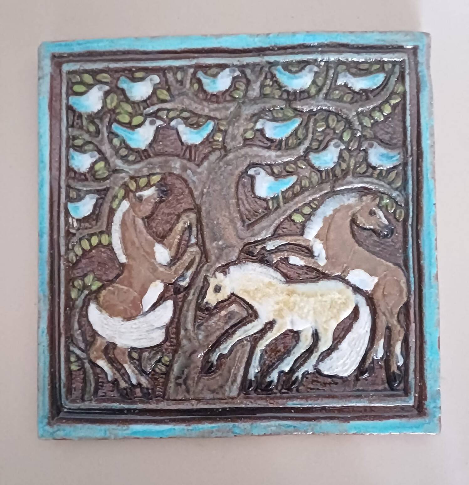 laque murale céramique scandinave Thomas Hellström - Nittsjö Keramik 1970