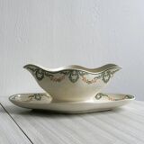 Sauceboat on Longwy Earthenware frame