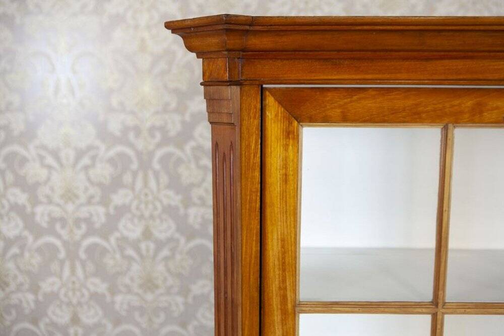 Mid-20th Century Single-Leaf Beech Display Cabinet, 1940s