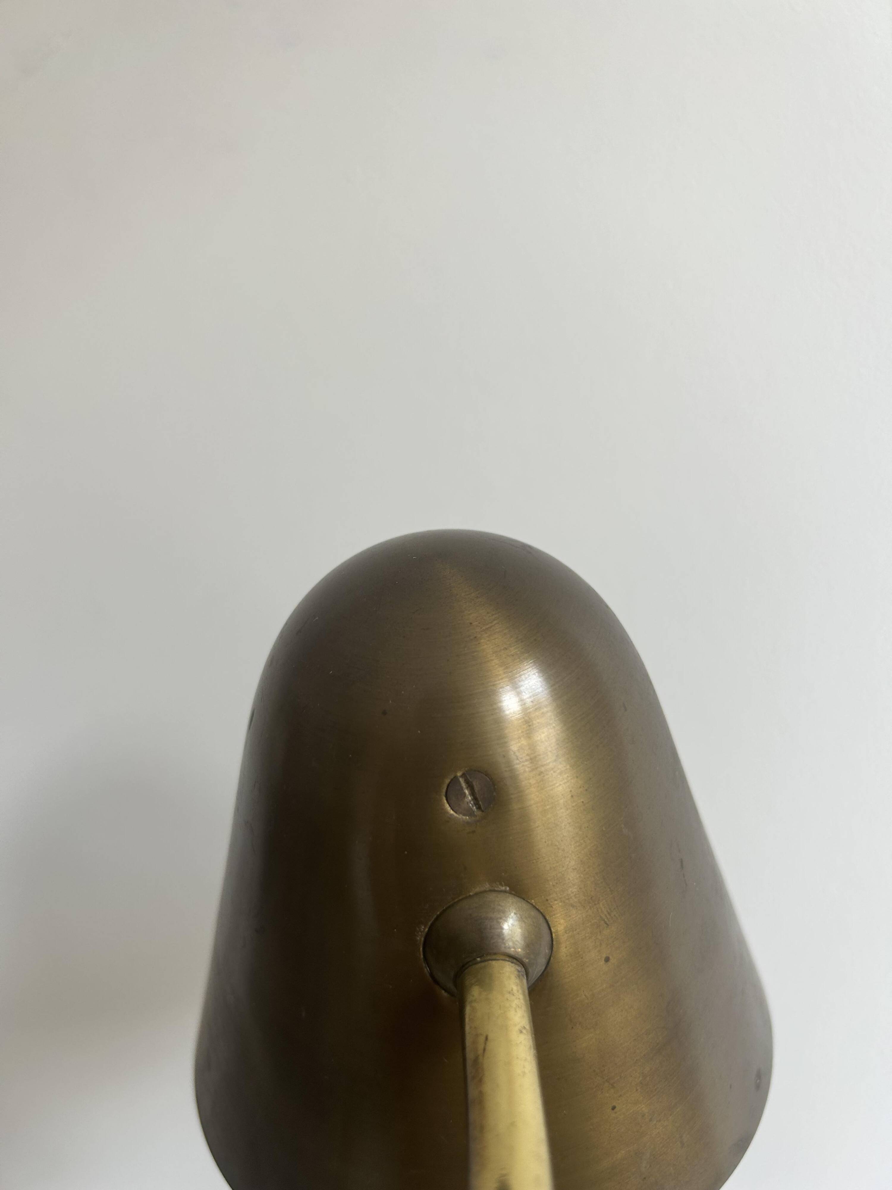 Pair of vintage adjustable wall lights, solid brass, France 1940