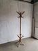 Freestanding coat rack by Thonet in brown wood, bentwood style, Hungary 1930s H185cm