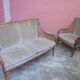 Rattan cane sofa and armchair circa 1970