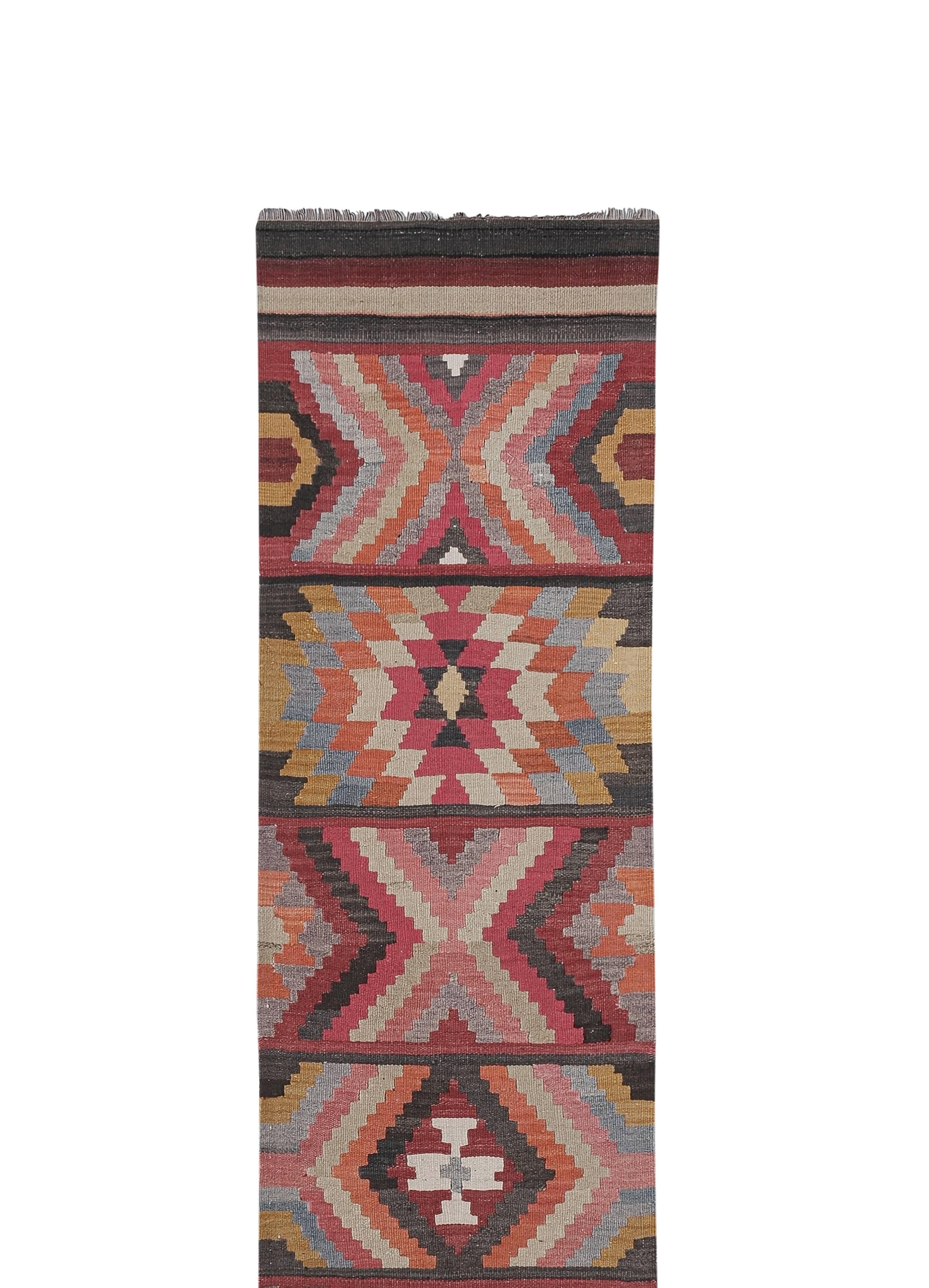 Vintage Turkish Oushak Rug Handwoven 78x365 cm