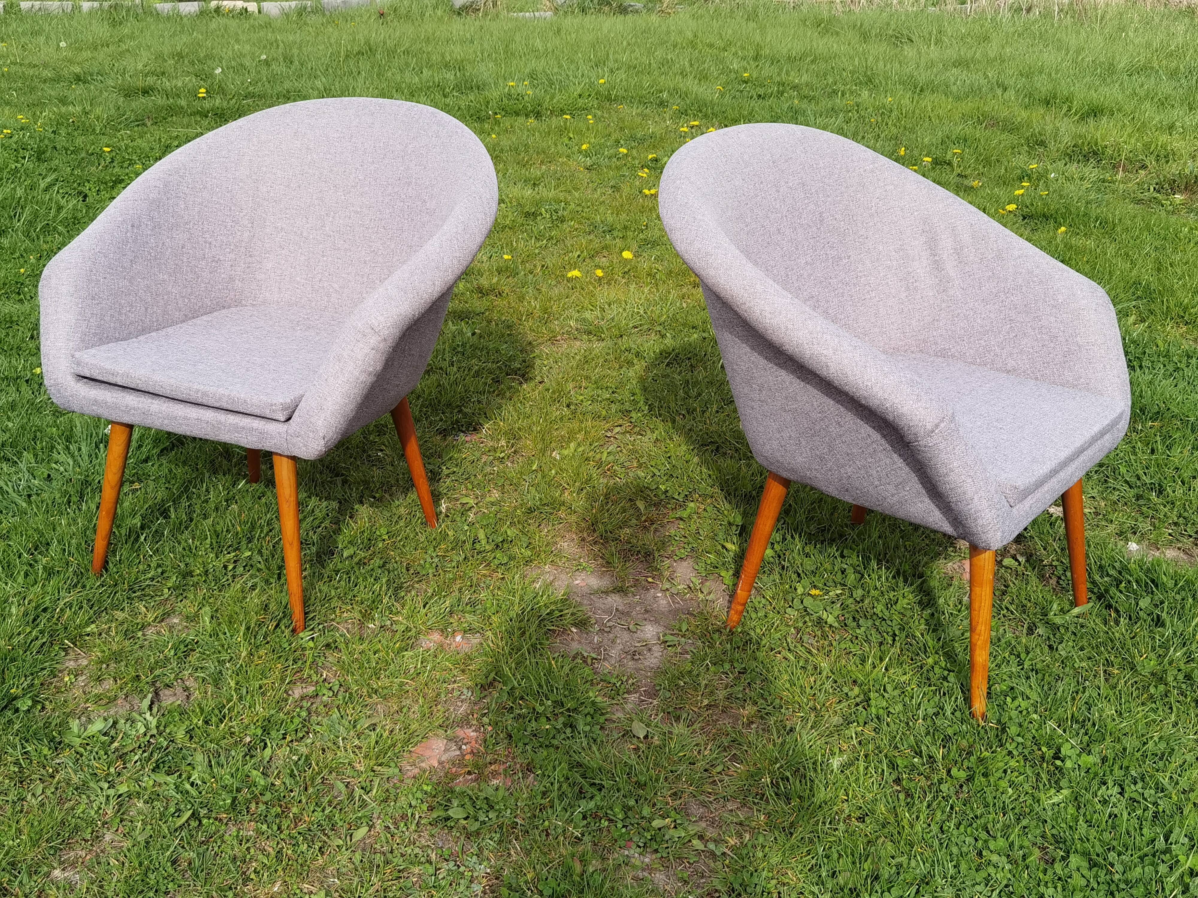 Pair of fiber armchair Miroslav Navratil gray