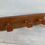Wooden coat rack wall hooks. 3 French wooden coat hooks
