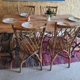Table bois et fer forgé