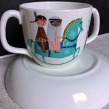 Children's dishes or birth gift Plate and bowl Utan gränser gustavsberg vintage design scan