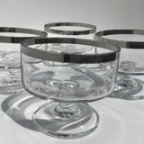 4 Ice cream or fruit salad bowls with mirror edge