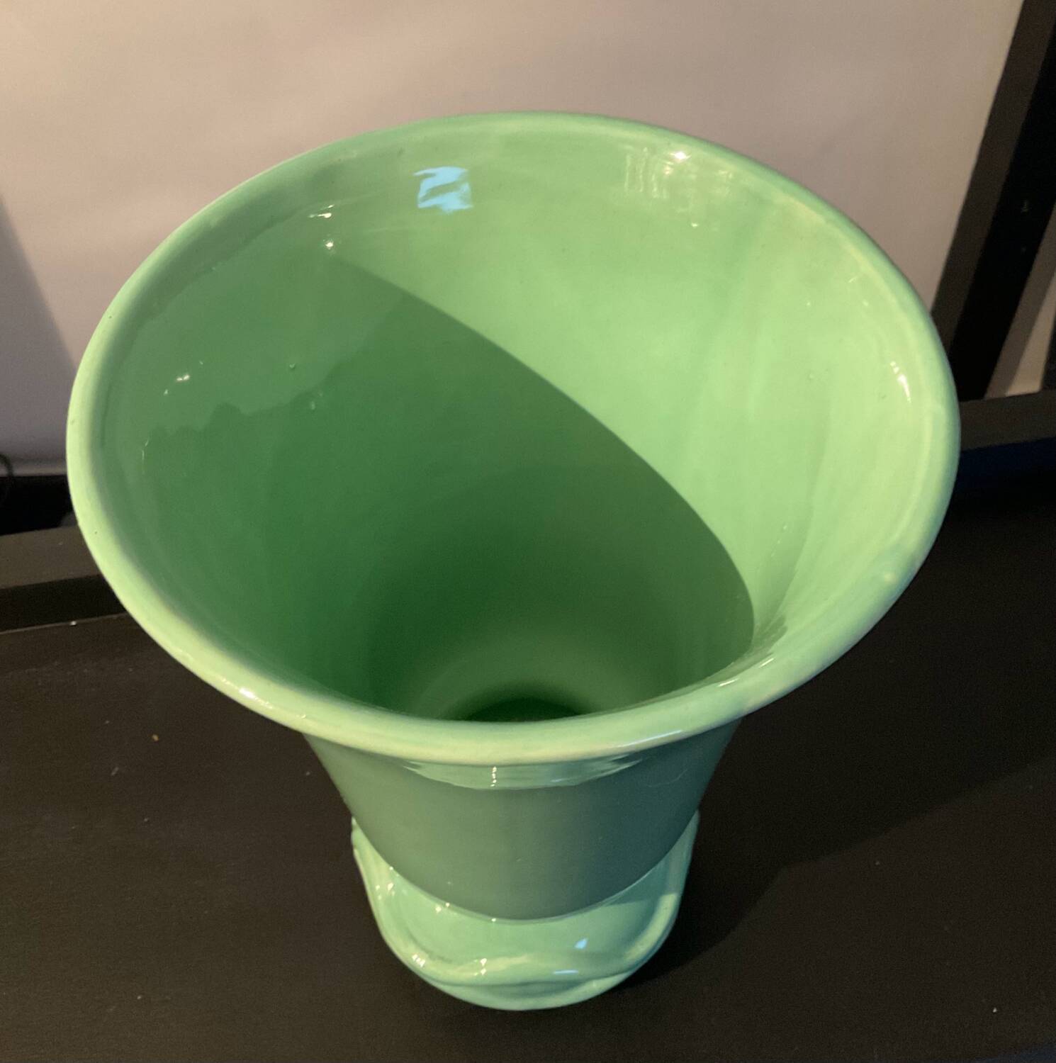 Vintage glazed ceramic vase France