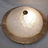 Pair of vintage Murano wall lights with exotic wood shelf.