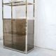 Bookcase vintage shelf in brass and smoked glass