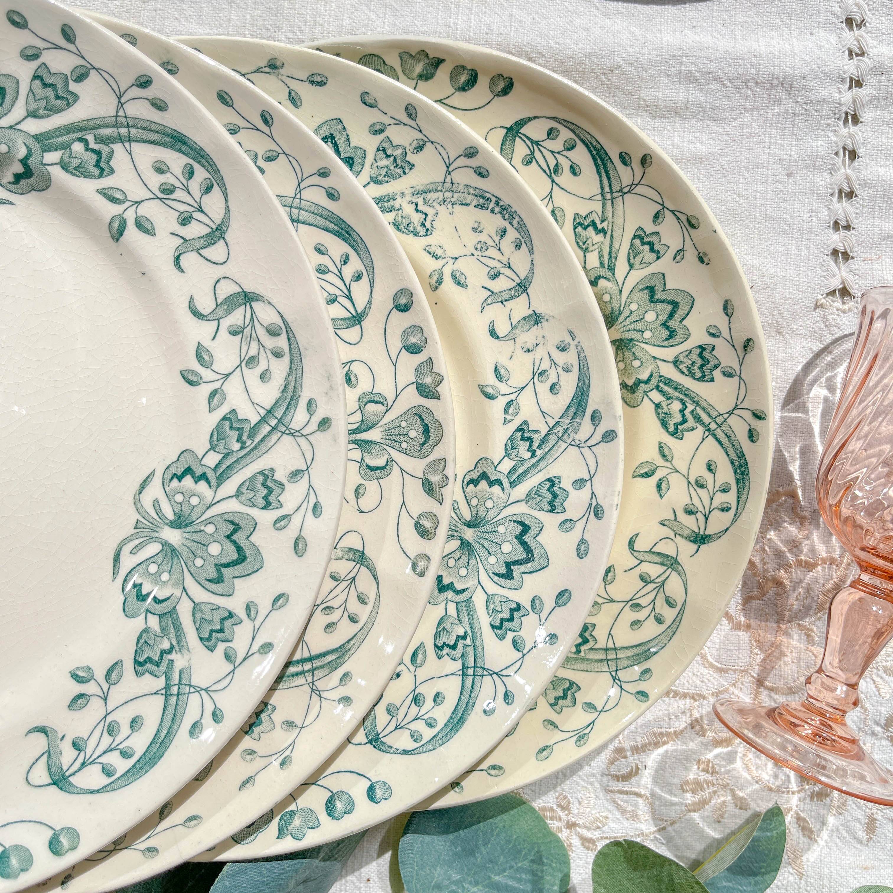 Set of 6 Small Antique Iron Earth Plates "Figuig" – Longchamp 19th Century