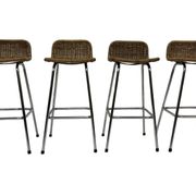 Set of 4 vintage bar stools Dirk van Sliedregt Rohe Noordwolde 1960's