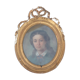 Pastel 19th century girl with old frame