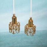 Vintage Palwa suspensions in brass & crystal