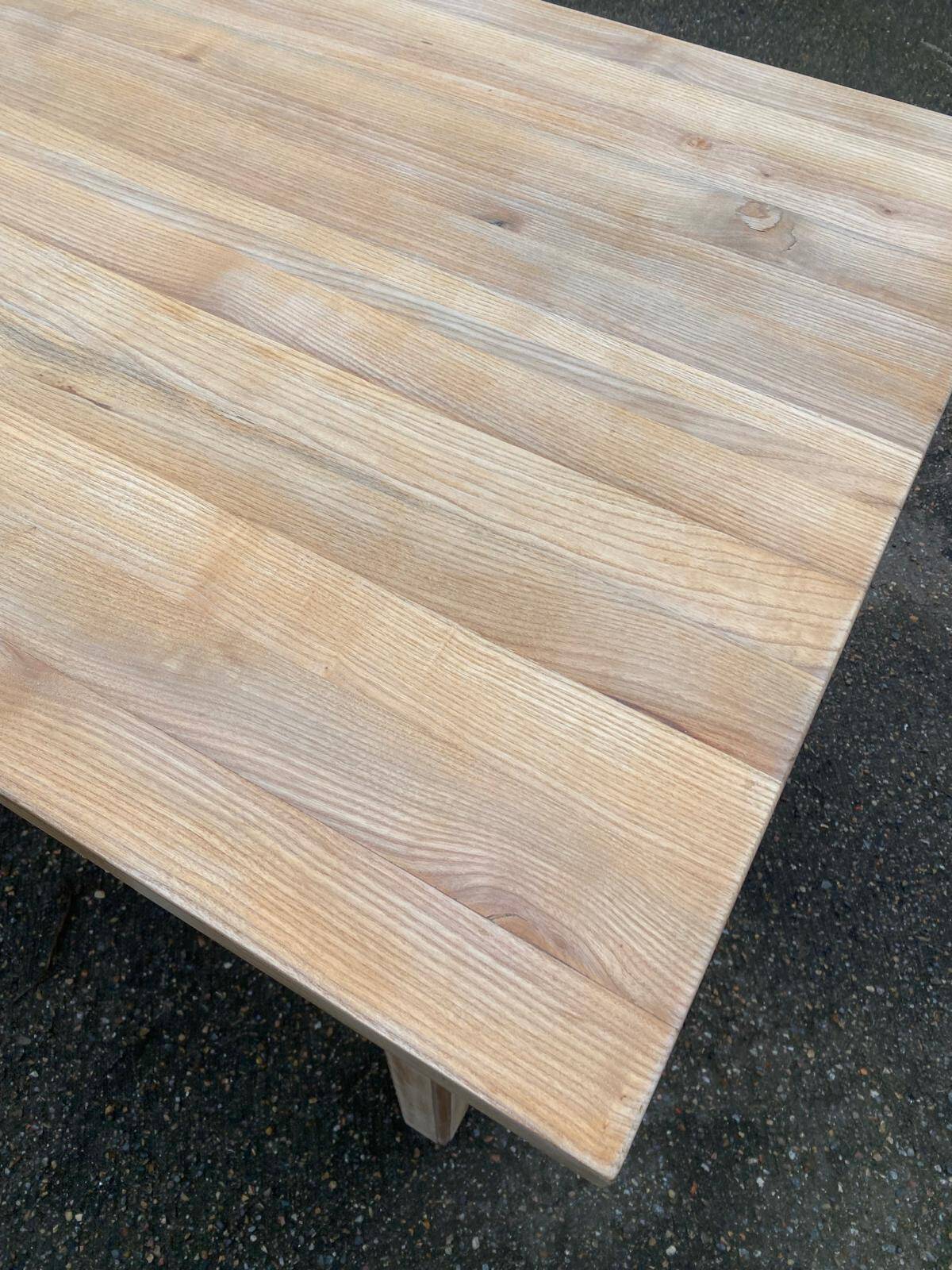 Renovated extendable farmhouse dining table in solid oak, 1950, 200cm.