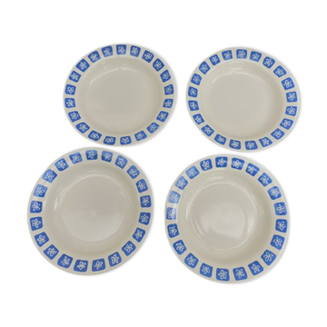 Vintage blue earthenware plates 1950 1960