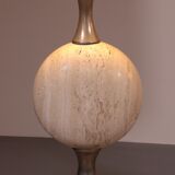 Travertine floor lamp by Philippe Barbier for Maison Barbier, monumental piece, 1970s