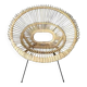 Rattan and metal armchair
