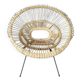 Rattan and metal armchair