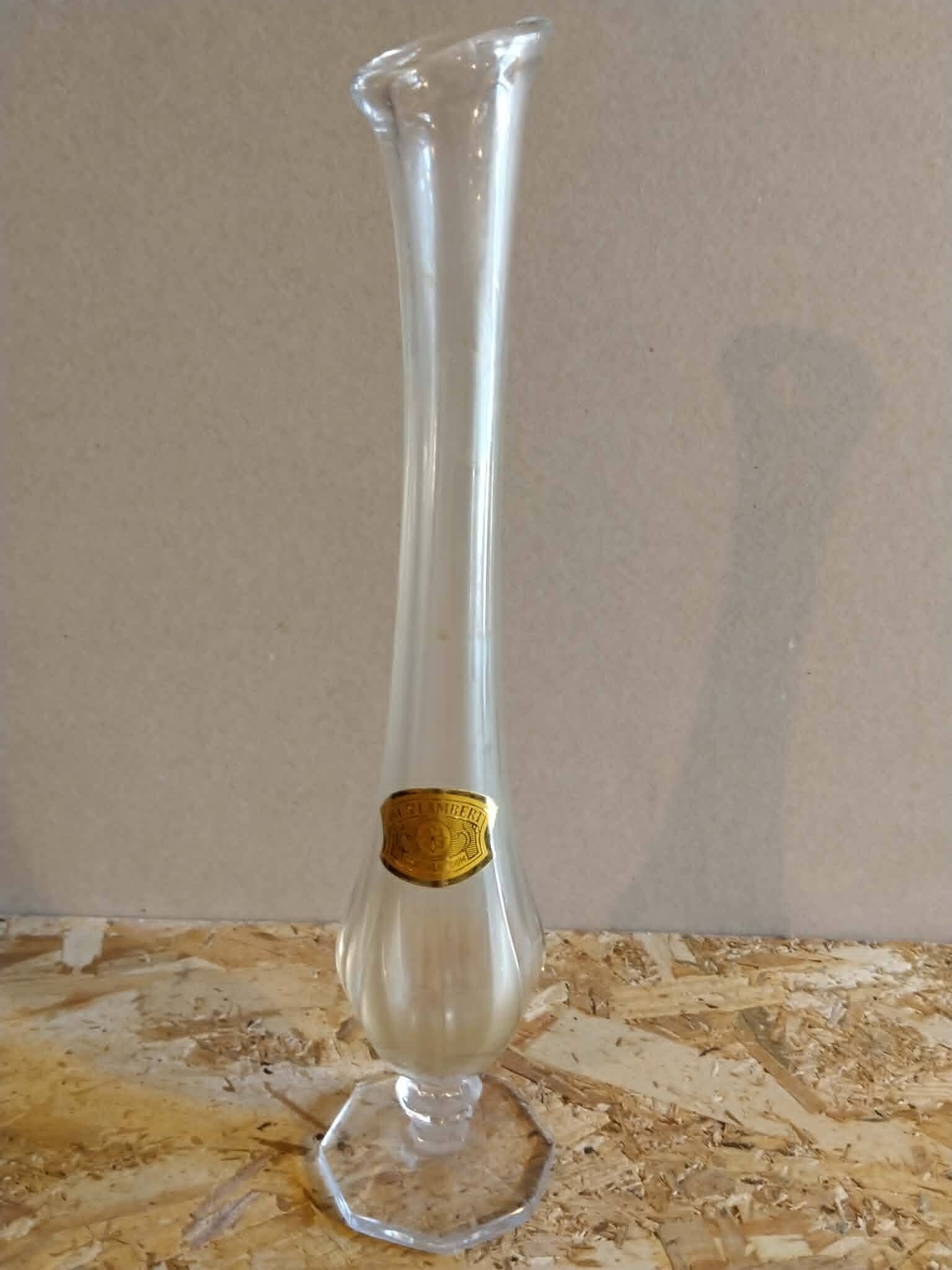 Vase soliflore vintage en cristal - Val Saint-Lambert