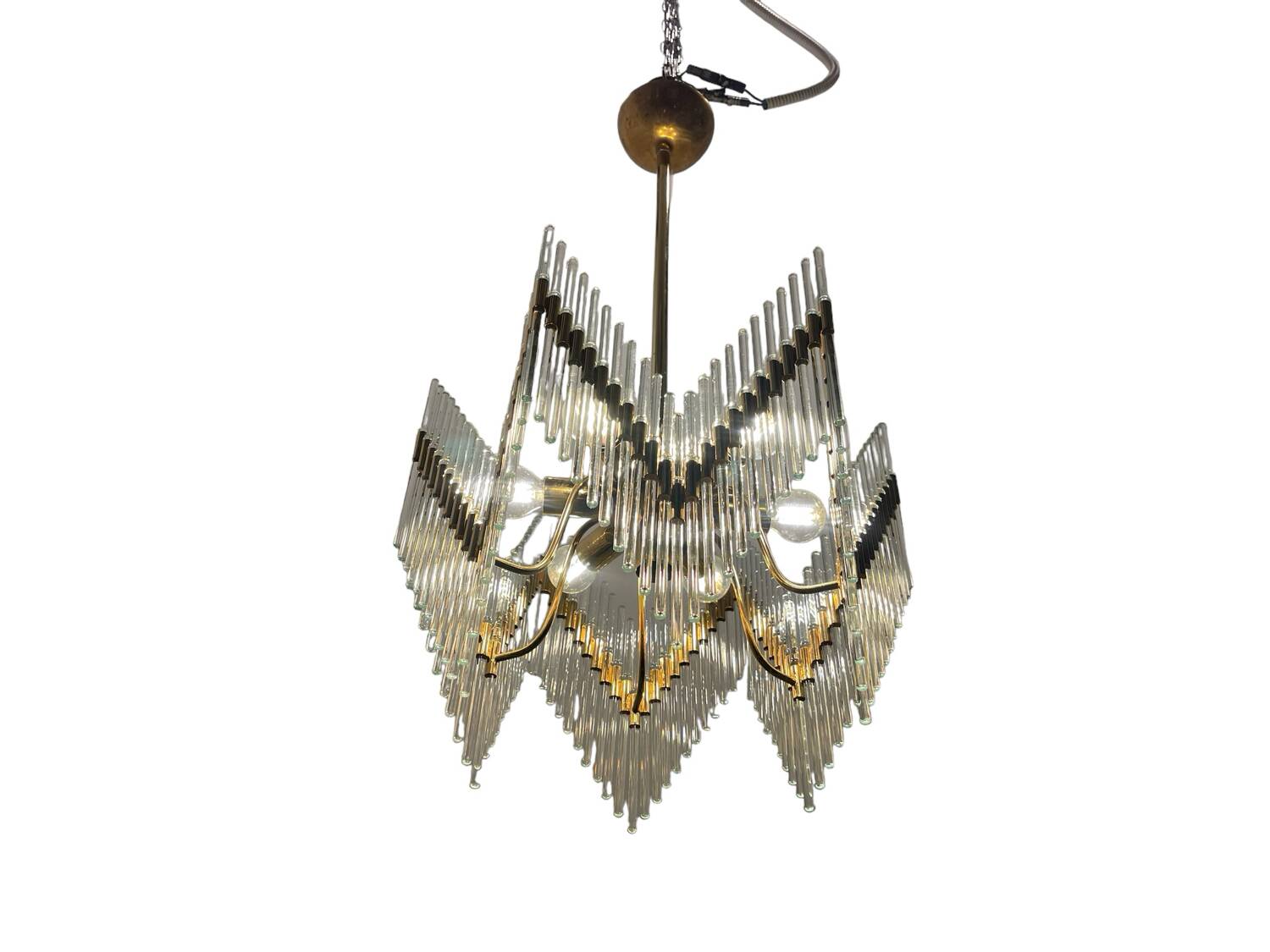 Lustre à tiges en verre de Murano années 1970