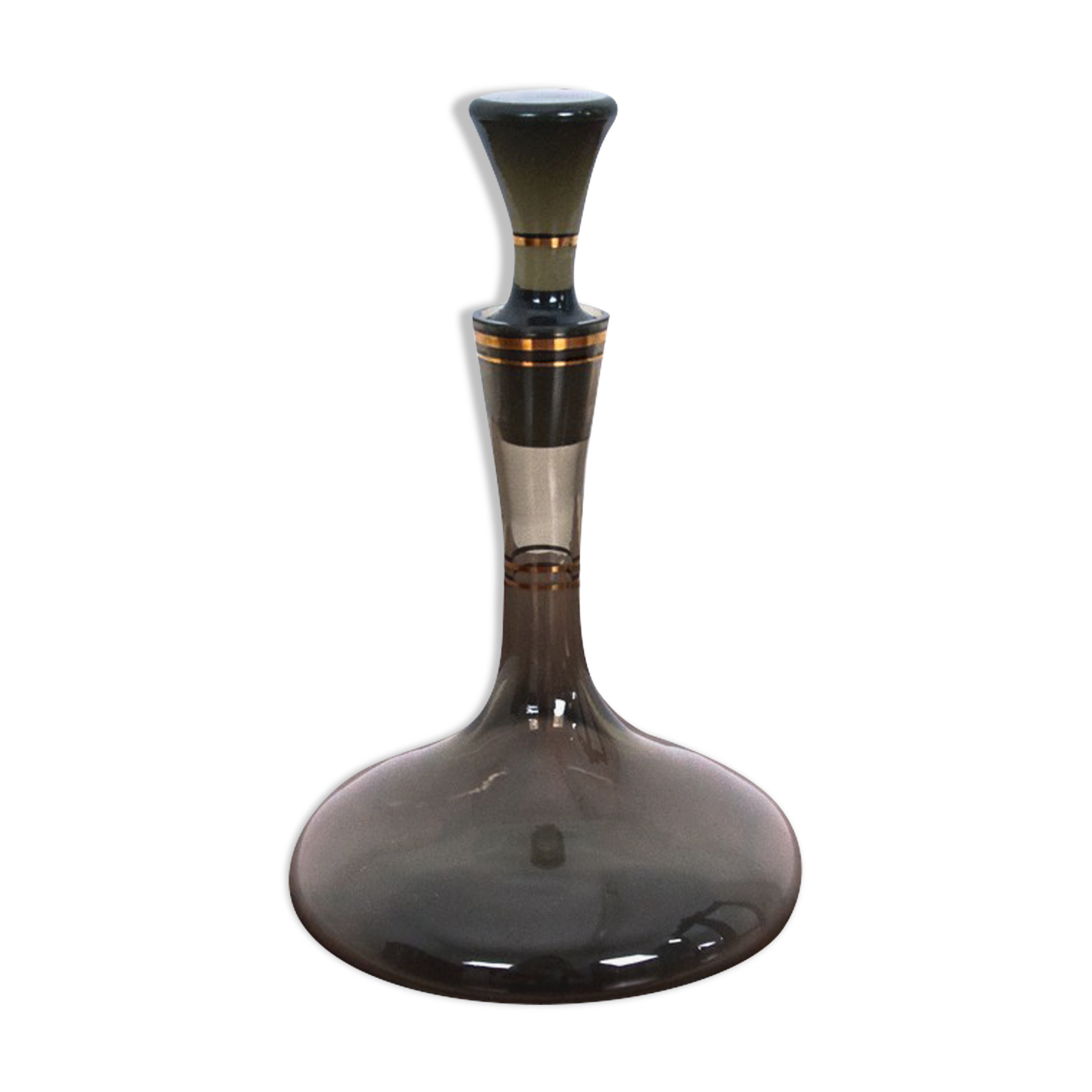 Black glass decanter, Poland, 1960s